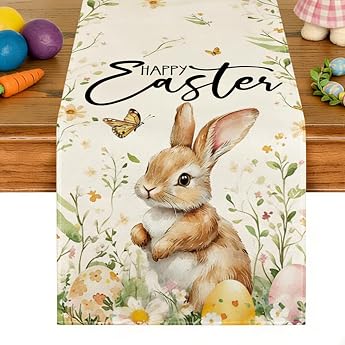 Table Runner Easter Spring Easter Table Runner Modern Easter Tablecloth Runner Classic Checked Design Washable Easter Runner for Table Easter Tablecloth for Easter Decoration D