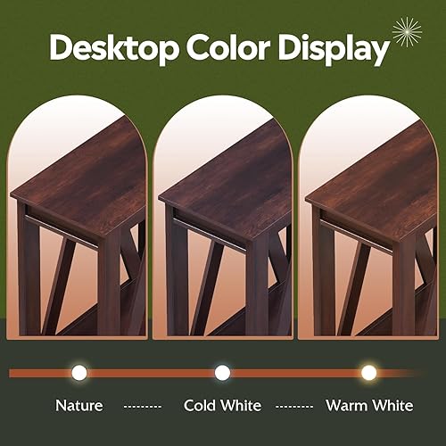 Miniatura 5 de WLIVE Juego de 2 mesas auxiliares para sala de estar con estación de carga, mesas auxiliares de sofá con estante de almacenamiento abierto, juegos