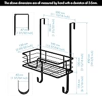 Vista 6 de KES HIR500B-BK - Soporte para tabla de planchar sobre la puerta, soporte para tabla de planchar en forma de T, soporte de hierro para 1 3/4 puertas