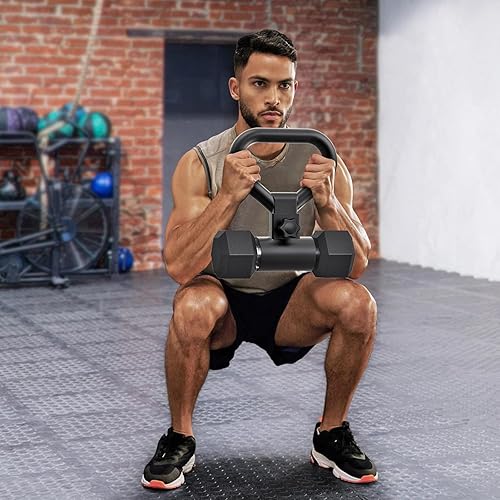 Miniatura 2 de Kipika Mango convertidor de acero con mango de pesas rusas, mango de agarre ajustable para mancuernas, mango de agarre para mancuernas, mango de