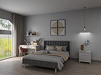 Vista 22 de Cama de plataforma tapizada de perfil bajo, camas individuales con gris oscuro (terciopelo)