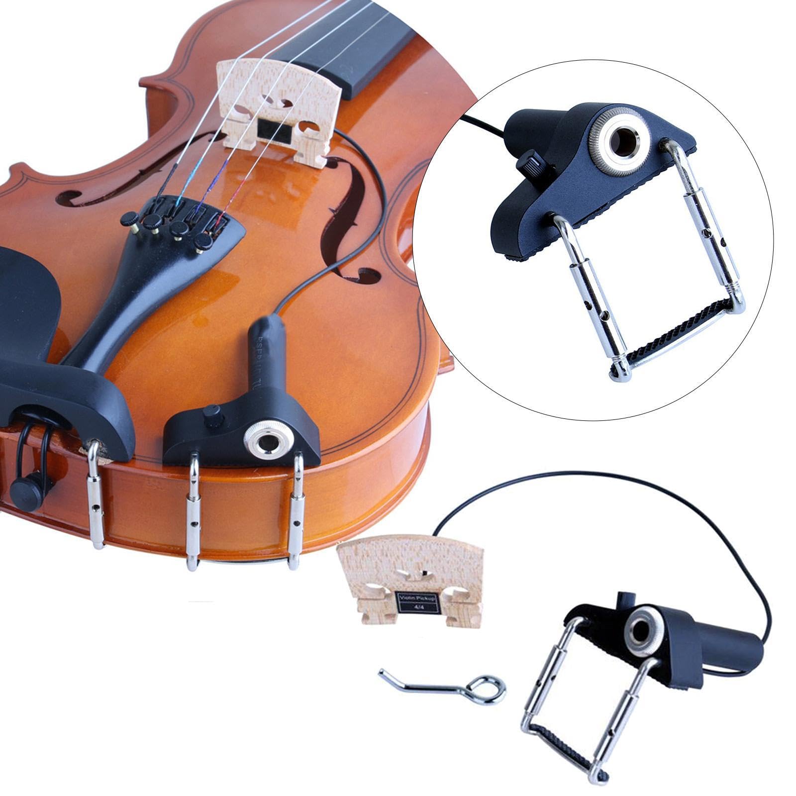 MagiDeal Pickup per violino, pickup per microfono a contatto piezoelettrico passivo, controllo del volume per banjo per chitarra