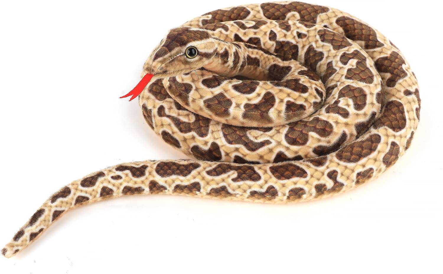 Clobeau 78 Inch Brown Snake Stuffed Animal, Lifelike Plush Snake Toy, Soft Stuffed Snakes Plush for Valentines Halloween Birthday Present Party Prank Prop, Stuff Reptile Animal Snakes Toys for Kids image 2
