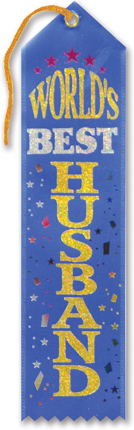 Beistle World's Best Husband Award Ribbon