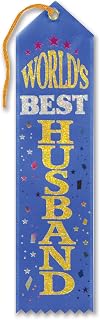 Beistle World's Best Husband Award Ribbon