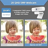 Vista 2 de Certificada para Zoom, NexiGo N940P (Gen 2) Cámara web con zoom 2K y control remoto Sensor Sony Starvis Zoom 3X de acercar y alejar Micrófono