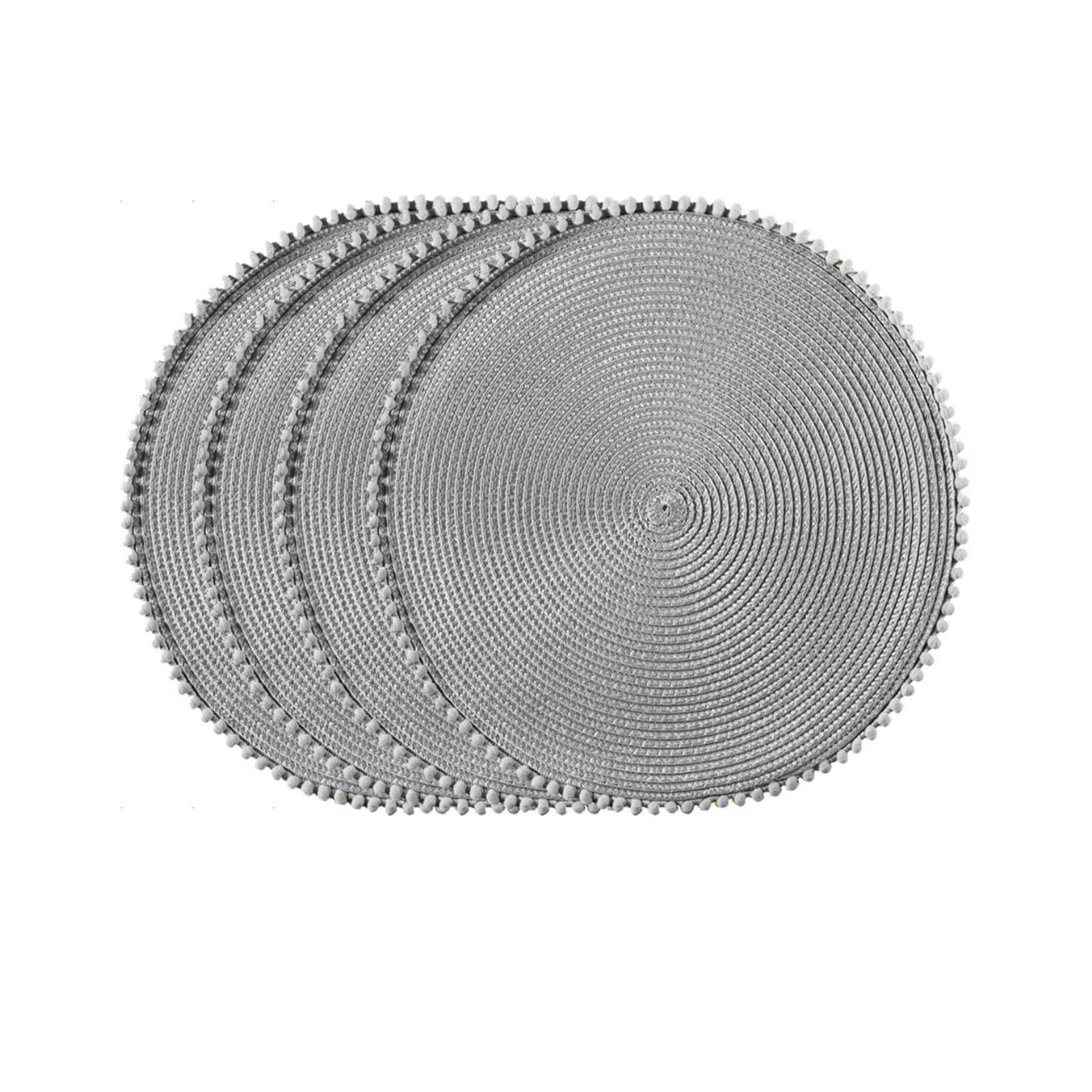 Tapis de table lavables gris cuisine design contemporain set de 4 pièces haut de gamme