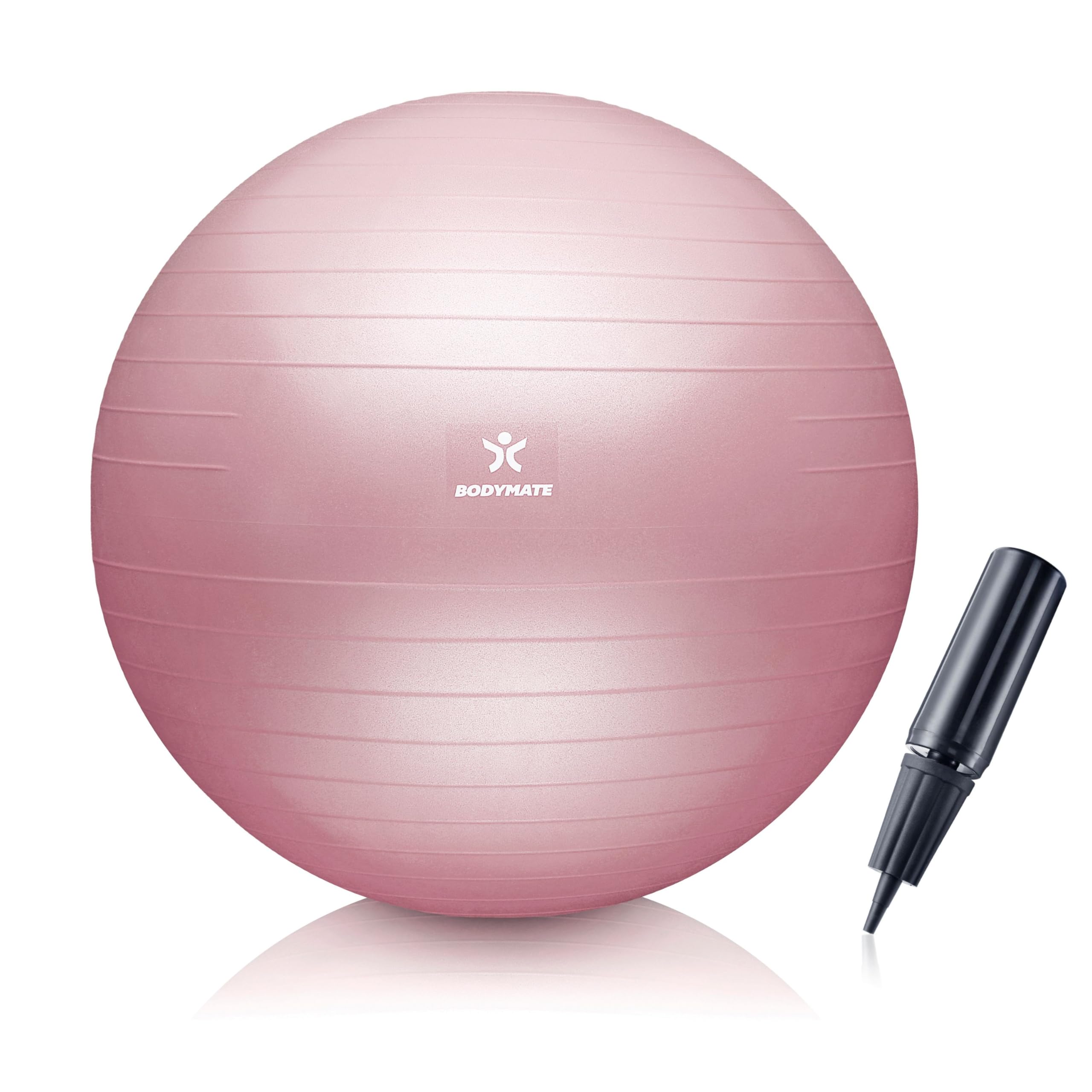 BODYMATE Gymnastikball Sitzball Trainingsball mit GRATIS E-Book inkl. Luft-Pumpe, Ball für Fitness, Yoga, Gymnastik, Core Training, für starken Rücken als Büro-Stuhl