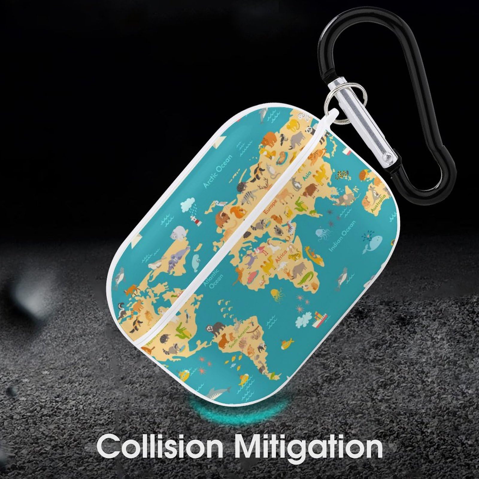 Amazon | 動物の世界地図 AirPods Pro2 ケース 2022年9月発売 シロ