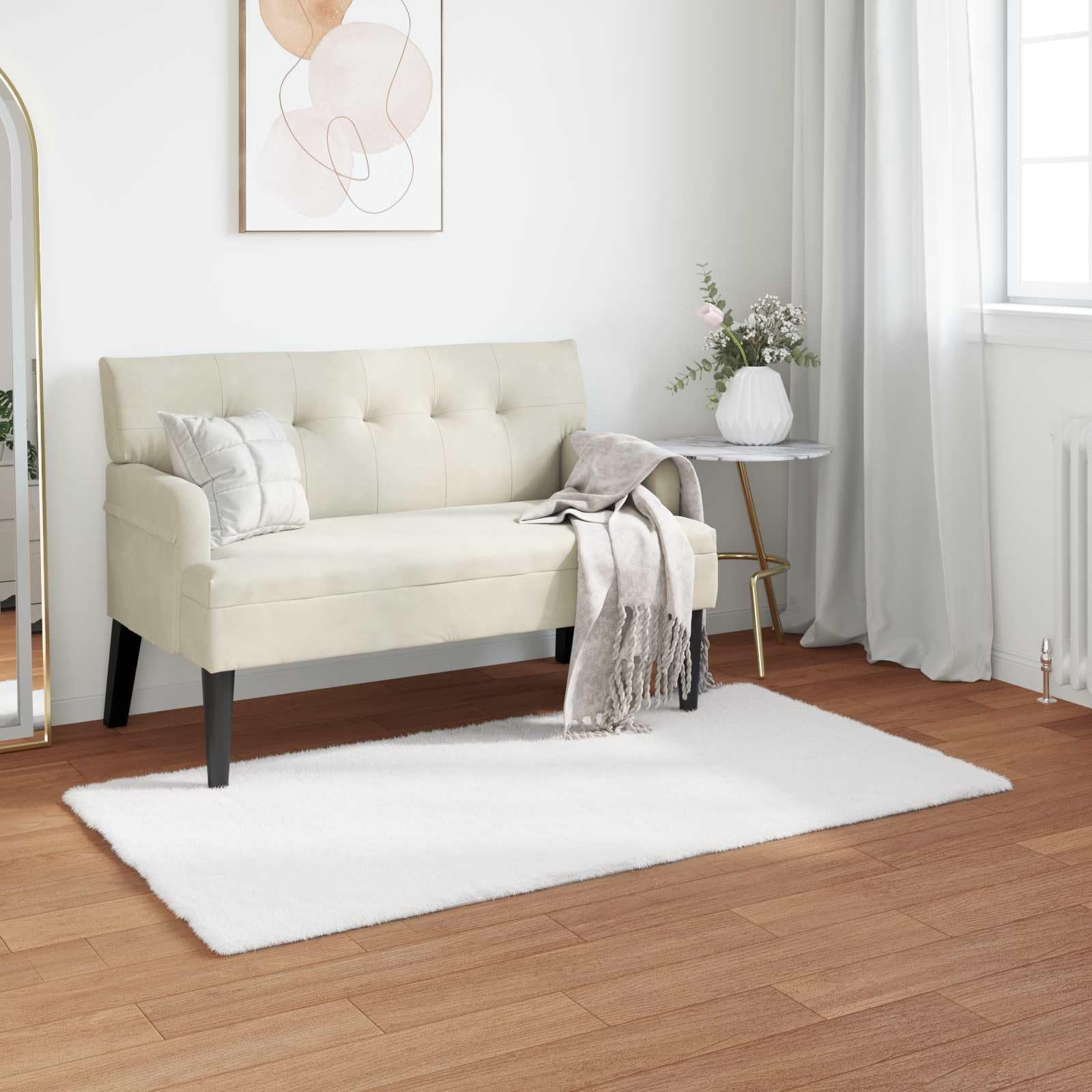 Tapis fausse fourrure lapin OLITE antidérapant pour éviter les glissades