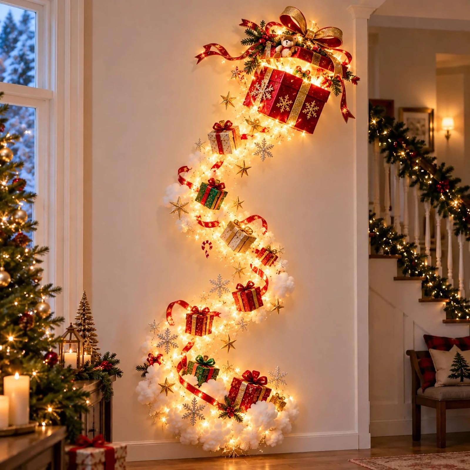 Christmas Magic Trail Wall Light, LED Christmas Wall Decor (Gift Box)