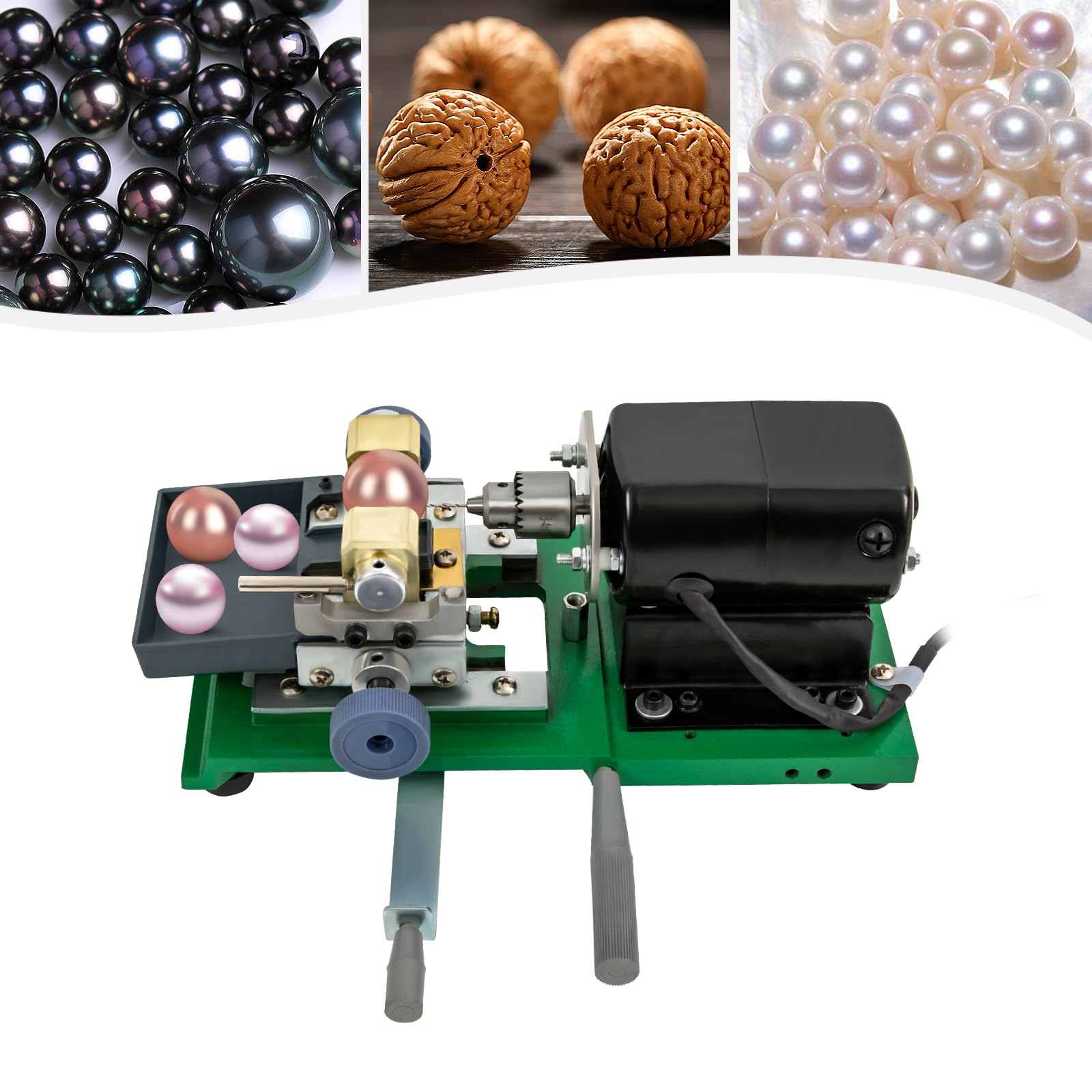 Kit complet de bijoux 220 V - Jade Perle - Perçage en continu - Perceuse - Outils - Diamètre de foret 0,3-4 mm - Support magnétique - Interrupteur de vitesse en continu - Interrupteur à pied