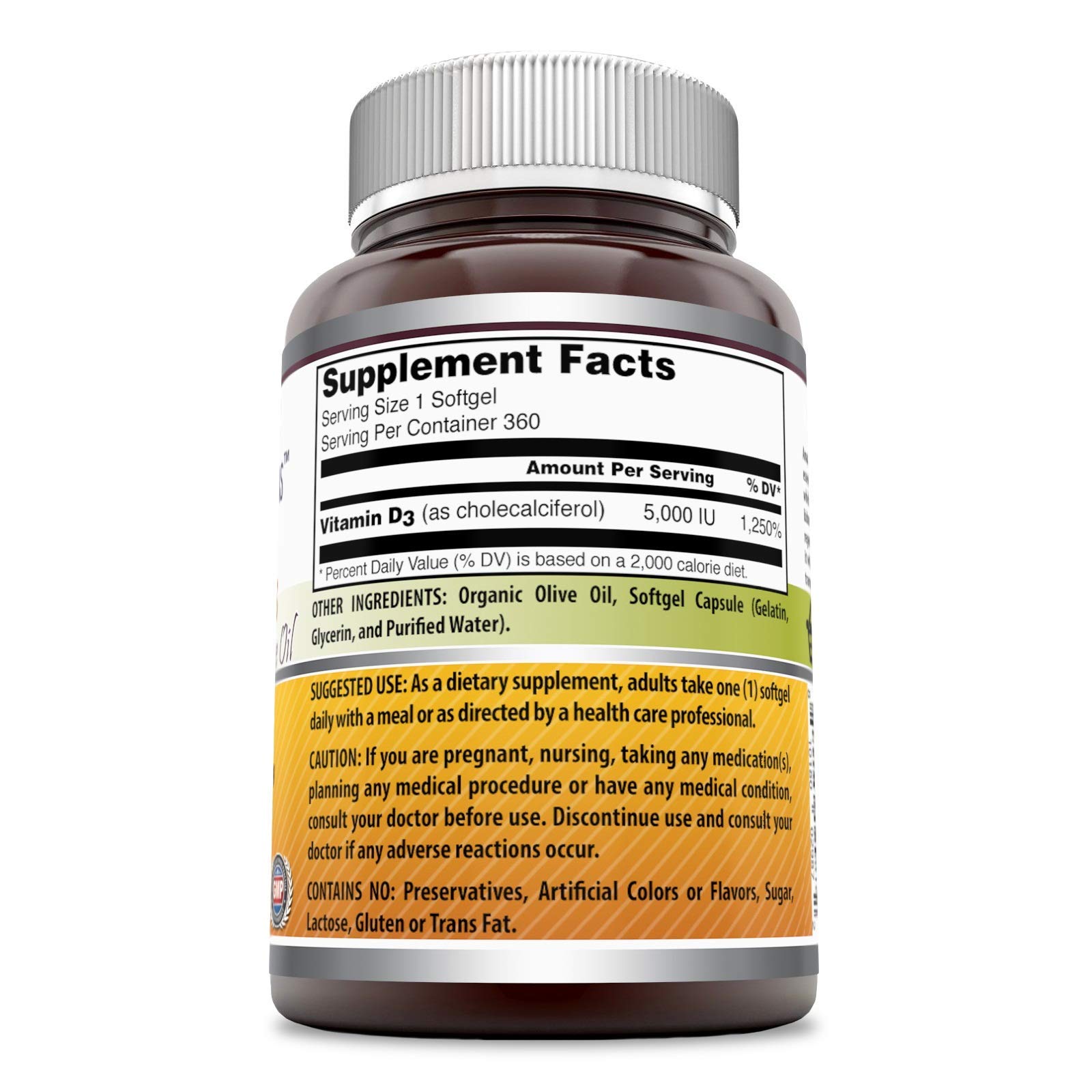 Buy Amazing Formulas Vitamin D3 with Organic Olive oil 5000 IU