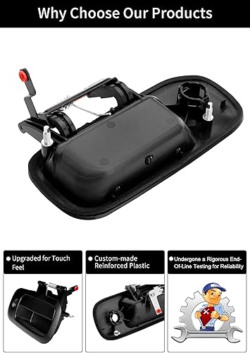 Miniatura 4 de Manija de puerta exterior, lado del pasajero trasero derecho con orificio para llave, compatible con Chevy Express 2010-2022, GMC Savana 1500 2500