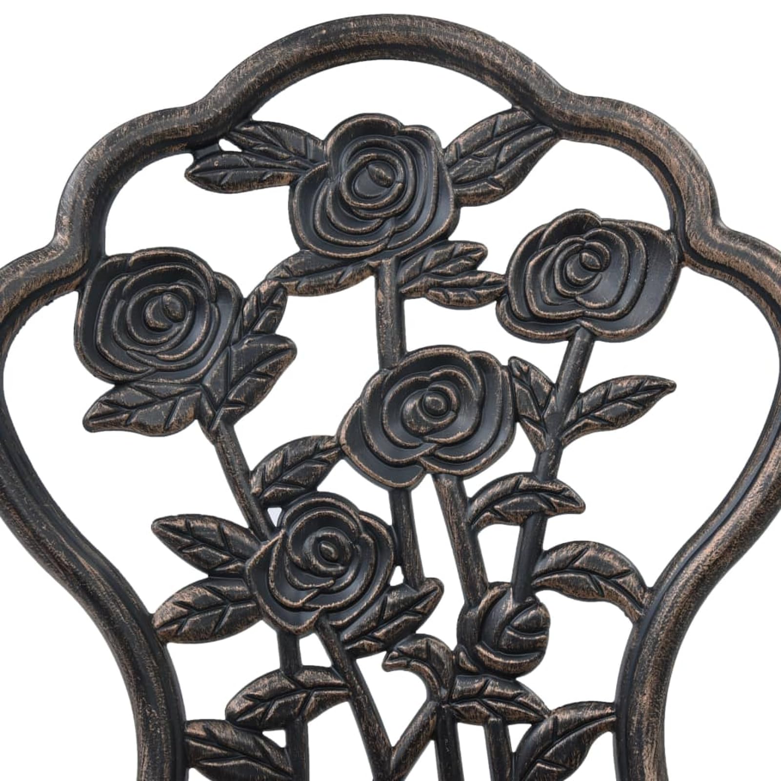 Set da bistrò, 3 pezzi, in alluminio pressofuso, colore bronzo, 59 x 59 x 62 cm + 2 x 38 x 41 x 85 cm, resistente alle intemperie, per terrazza, balcone, giardino, ristorante