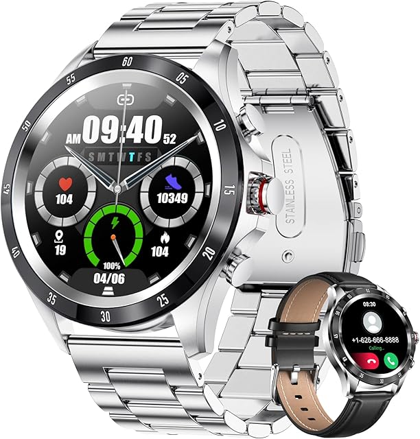 LIGE Smart Watch for Men, Fitness Tracker Watch with Dial Answer Calls Voice Chat 24h Heart Rate Sleep Monitor, 1.32" Full Touch Screen IP67 Waterproof Smartwatches for iPhone Android