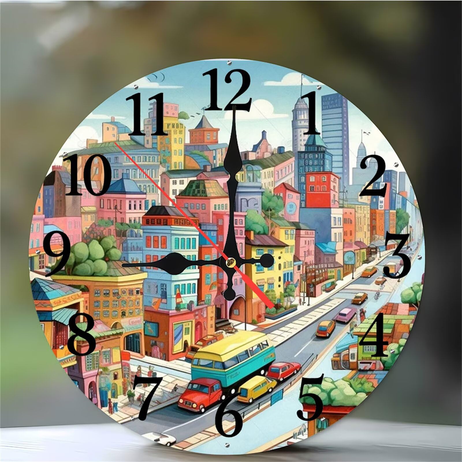 Horloge murale à quartz ultra-silencieuse et sans tic-tac pour chambre à coucher
