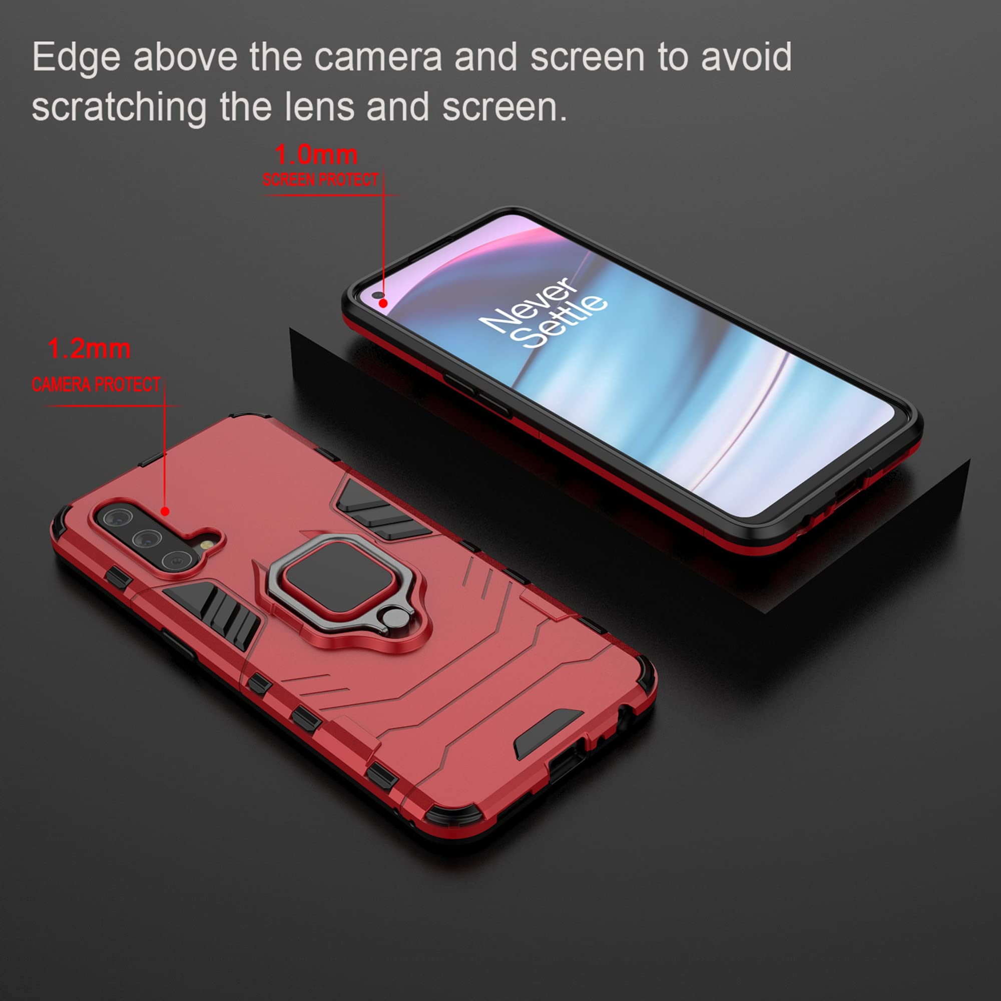 Custodia OnePlus Nord CE 5G Con Staffa Girevole 360° E Supporto Magnetico - Paraurti Misto PC+TPU, Nero