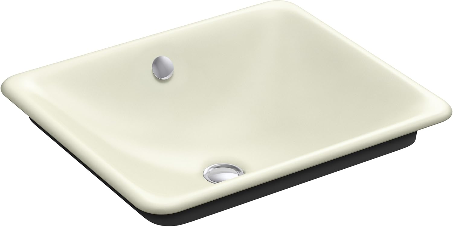KOHLER 5400-P5-7 Iron Plains Wading Pool Bathroom Sink, Black
