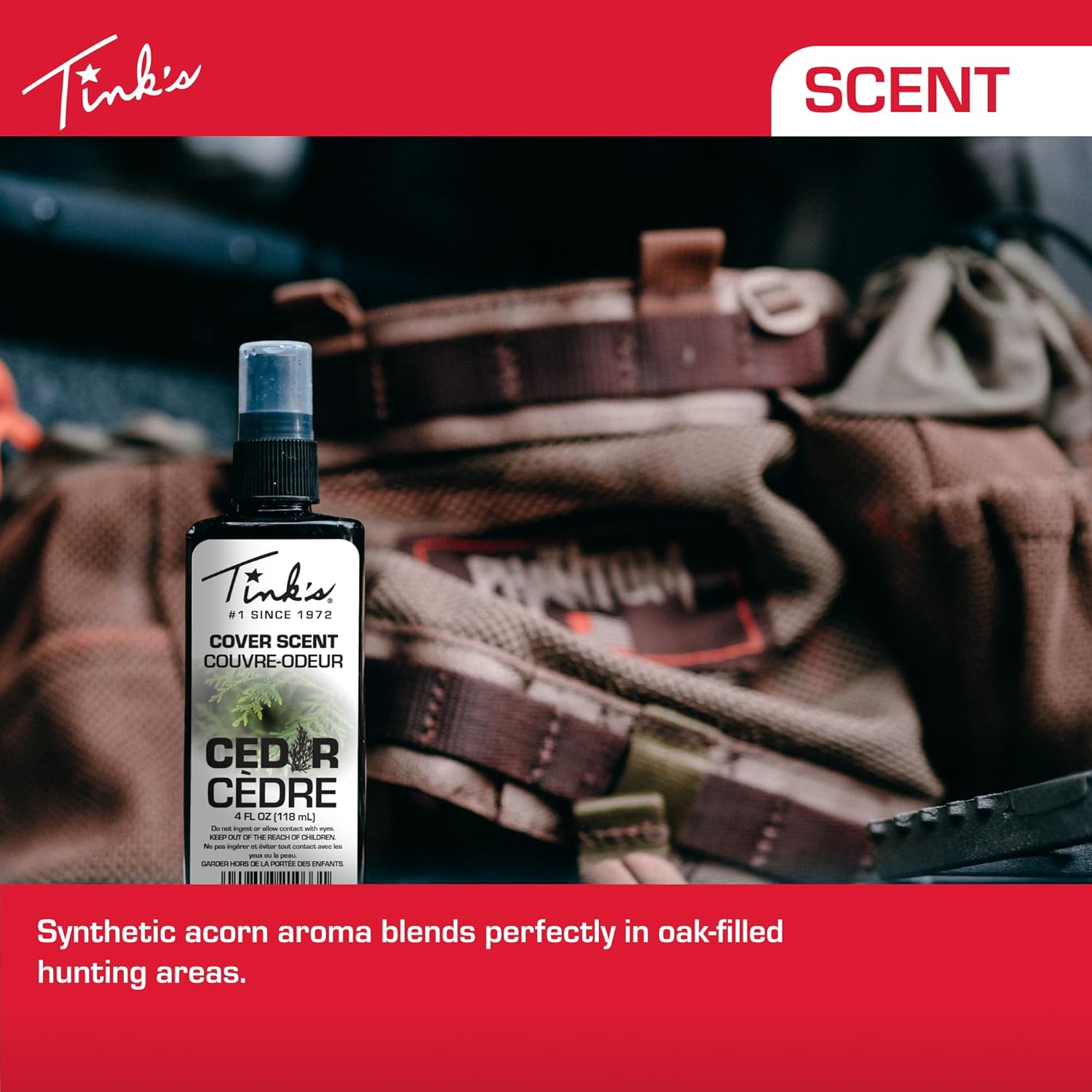 Tink's Cedar Cover Scent (4 oz spray bottle) | Hunting Accessory | Cover Scent for Concealment when Hunting