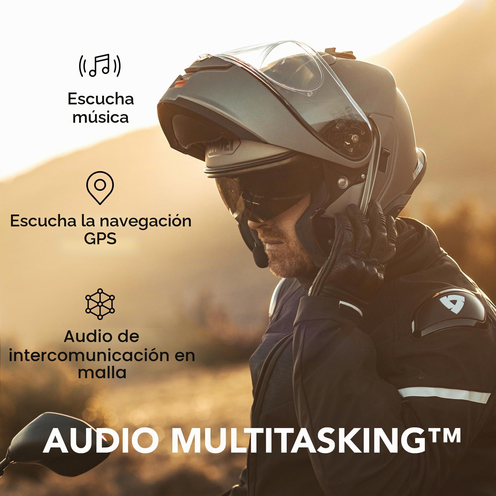 Sena SRL3 Auriculares de comunicación para Cascos SHOEI, Sistema de comunicación por intercomunicador de Malla para Motocicletas