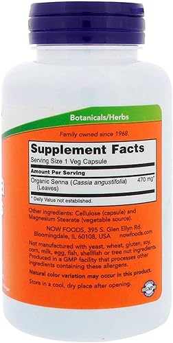 Vista 2 de Now Foods - Hojas de sena, 470 mg, 100 cápsulas (paquete de 4)