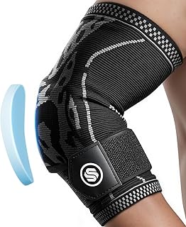 Elbow Compression Sleeve for Tendonitis, Bursitis Elbow Pad Brace -Elbow Brace with Side Springs