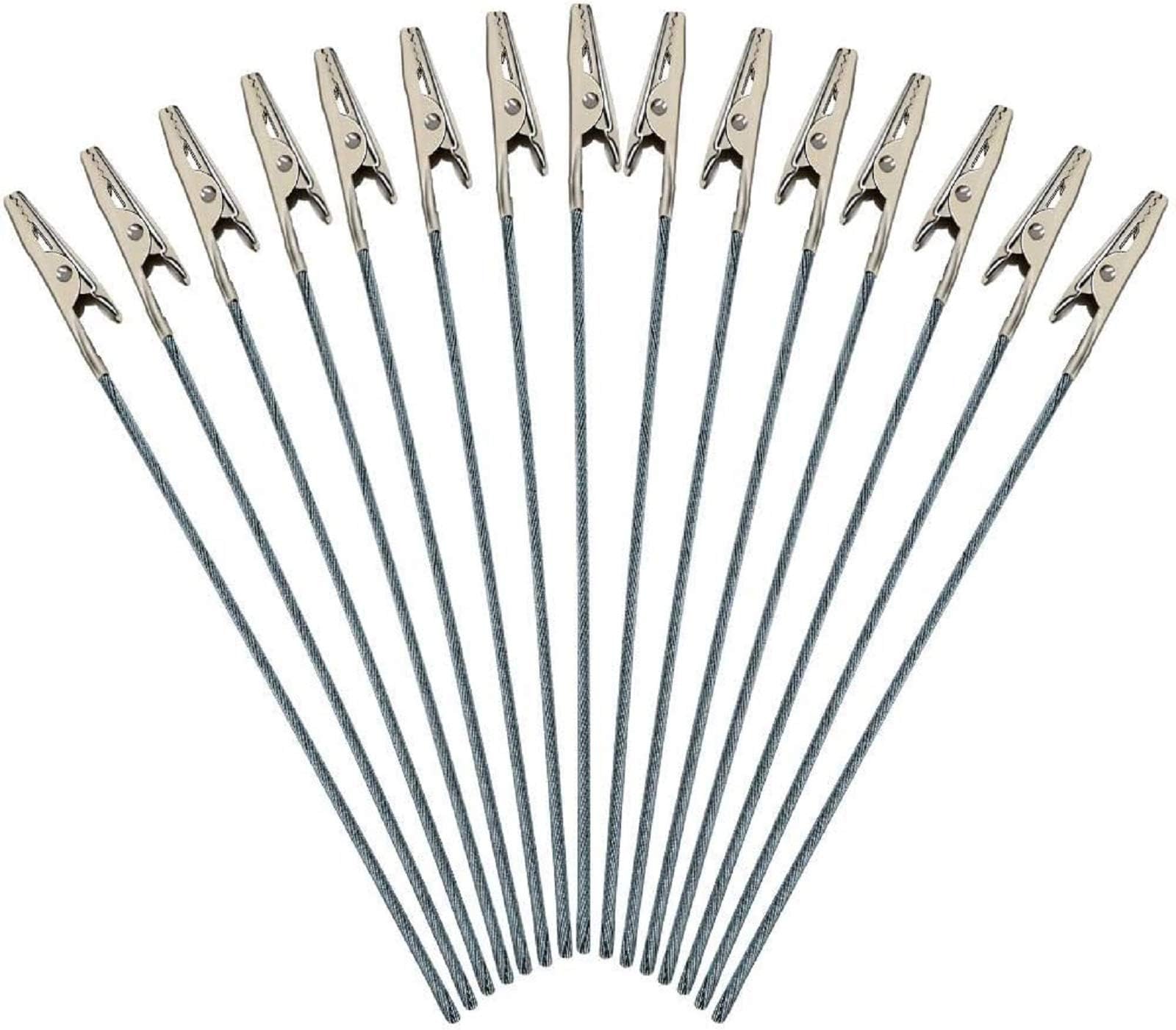 Set of 50 Metal Wire Alligator Clamp Long-Tailed Alligator Iron Clip Clasp for DIY Card Photo Memo Clip Holder 6inch (150mm)