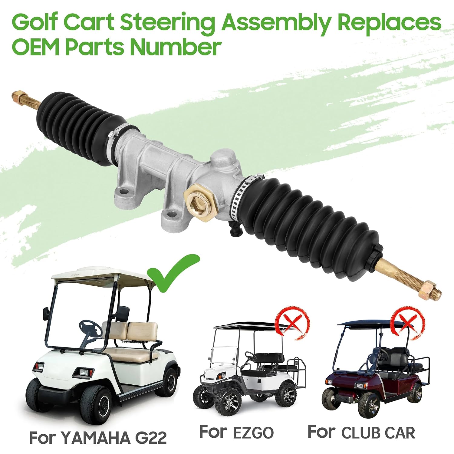 10L0L Golf Cart Steering Gear Box Assembly for Yamaha G22 2003-2007 Gas or Electric Golf Cart Replace OEM# JU0-F3400-00
