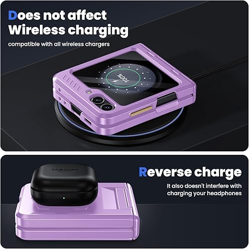 Miniatura 4 de Funda a prueba de golpes para Galaxy Z Flip 5, Z Flip 5 con protección de bisagra y protector de pantalla integrado, carcasa resistente de cuerpo