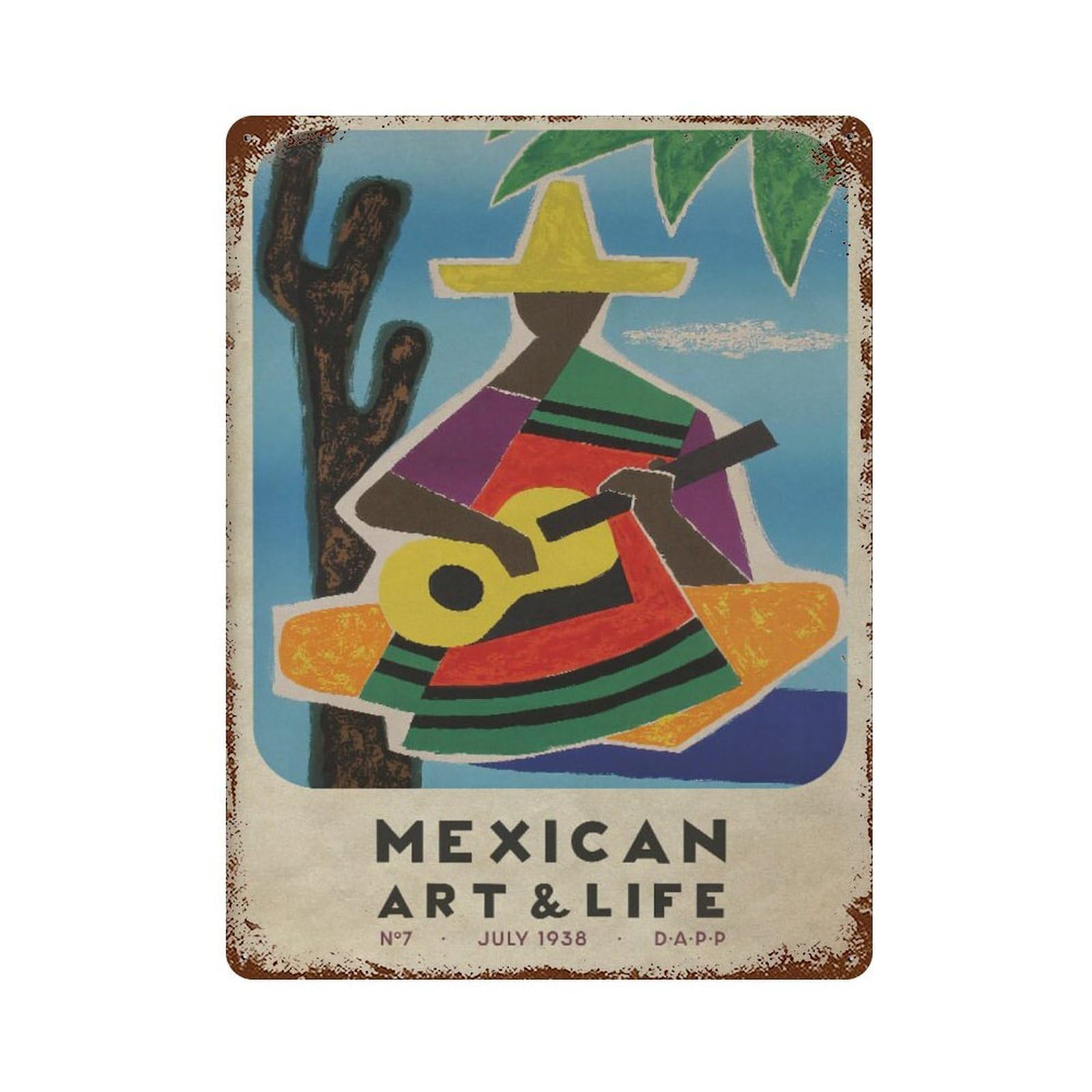 xiaoxiaoshen Vintage Mexican & Life Magazine Mexico Wall Decor Art Metal Tin Poster Modern Home Decor Art Home Bar Shop Decorations Vintage Sign 40x30cm
