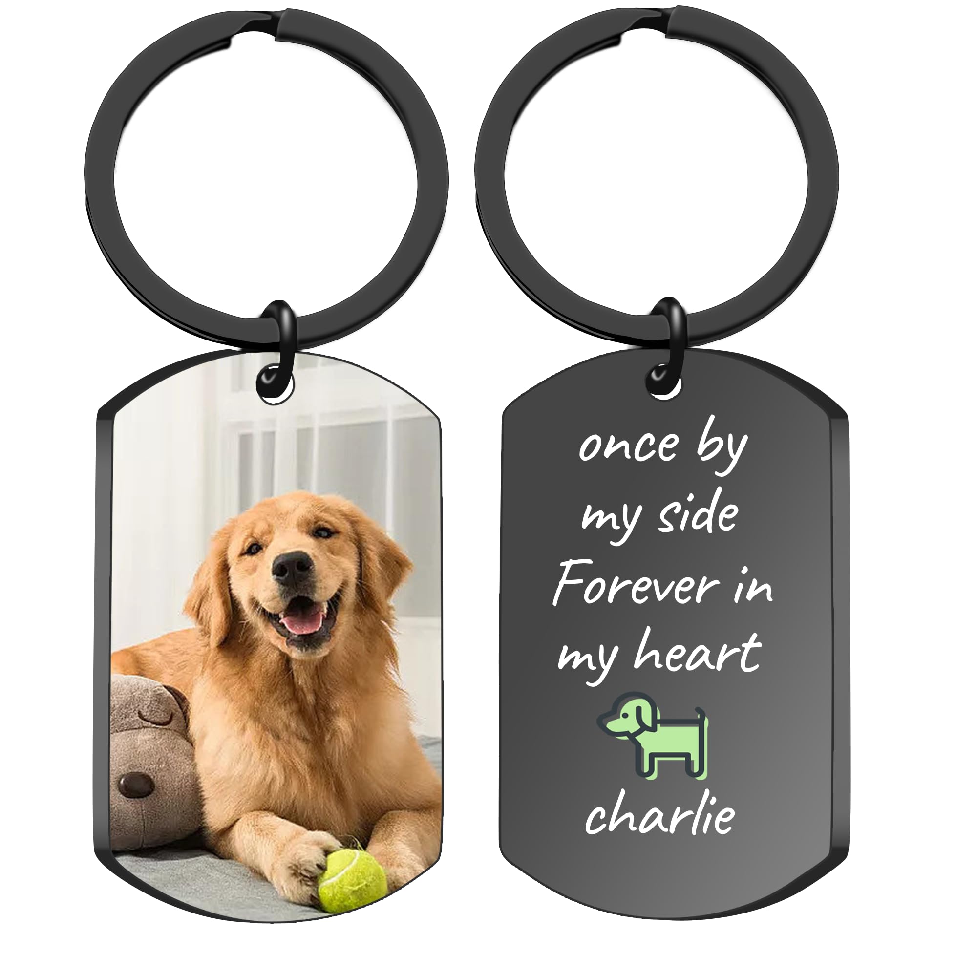 lingling design Drive Safe Keychain Customized Engraved Keychains with Photo Text, Personalized Gifts for Men Women Lovers (Color Photo & Text,pet)
