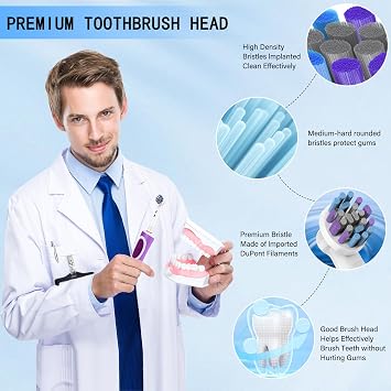 Replacement Toothbrush Heads 8 Pack, Electric Toothbrush Heads