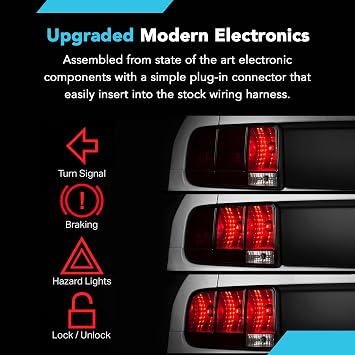 Raxiom Sequential Tail Light Harness Kit with Tuning Plug and Play Wire Fits Mustang 2005-2009