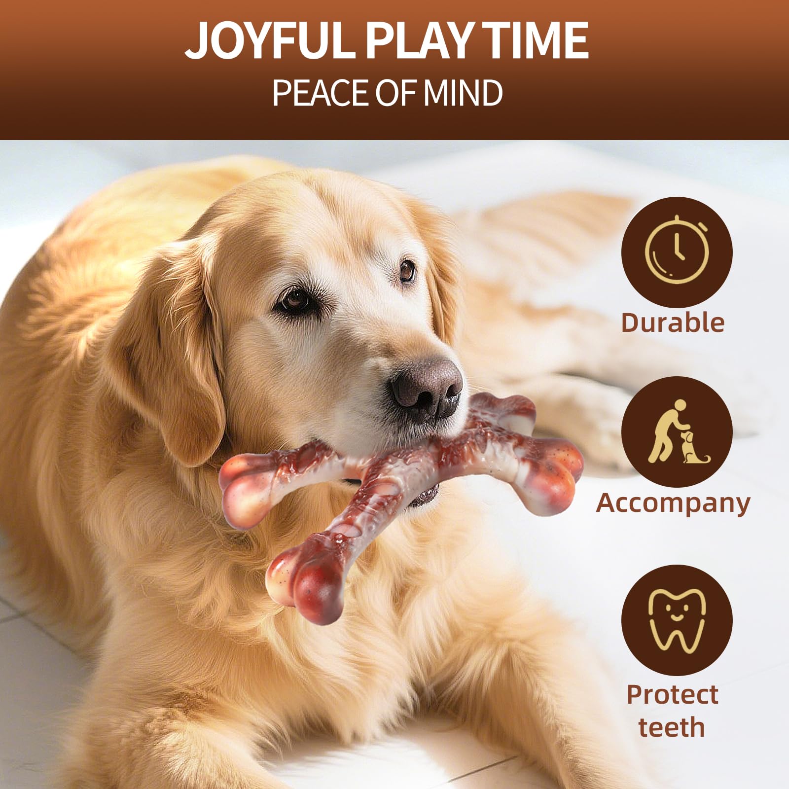 Mapneng 3 Pack Indestructible Dog Toys for Aggressive Chewers - Image 3