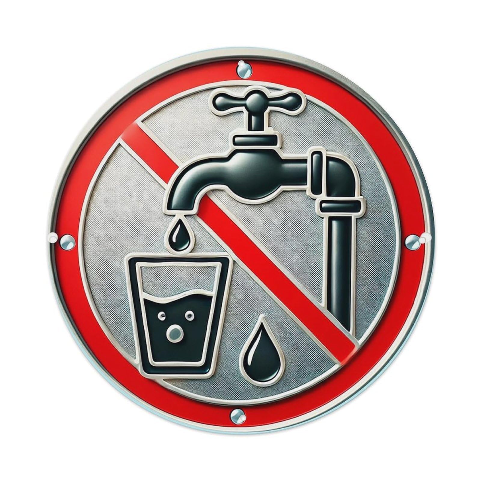No Drinking Water Sign Tin Sign Metal Poster Vintage Metal Signs for Home Man Cave Bar Cafe Kitchen laundry room Wall Decorations 8x8 inches