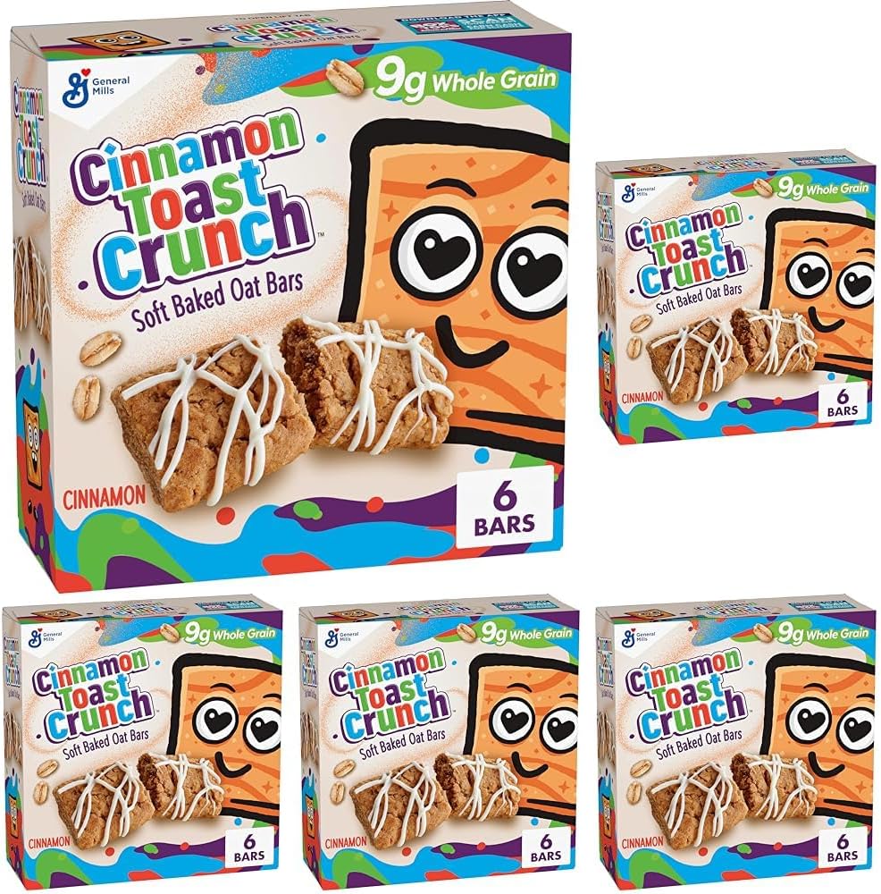 Cinnamon Toast Crunch Soft Baked Oat Bars, Chewy Snack Bars, 6 ct (Pack of 5)