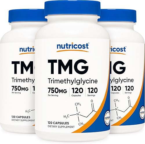 Nutricost TMG 750mg, 120 Cápsulas (3 Botellas)