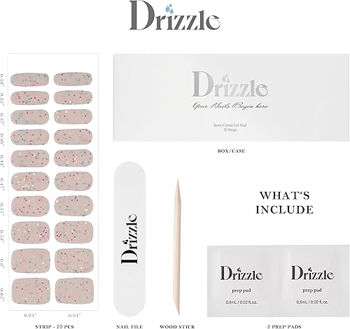 Miniatura 6 de Drizzle Tiras de uñas de gel semicuradas, calcomanías artísticas de esmalte de uñas reales (requiere luz UVLED), envolturas de uñas de Halloween que
