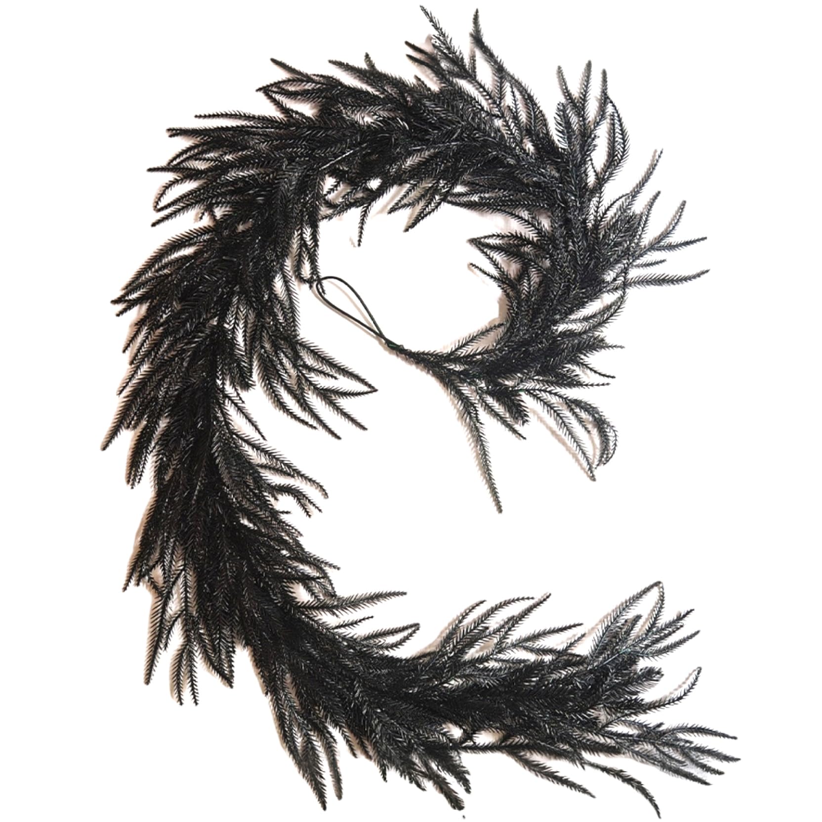 Guirlande de pin Norfolk artificiel noir sans perte d'aiguilles