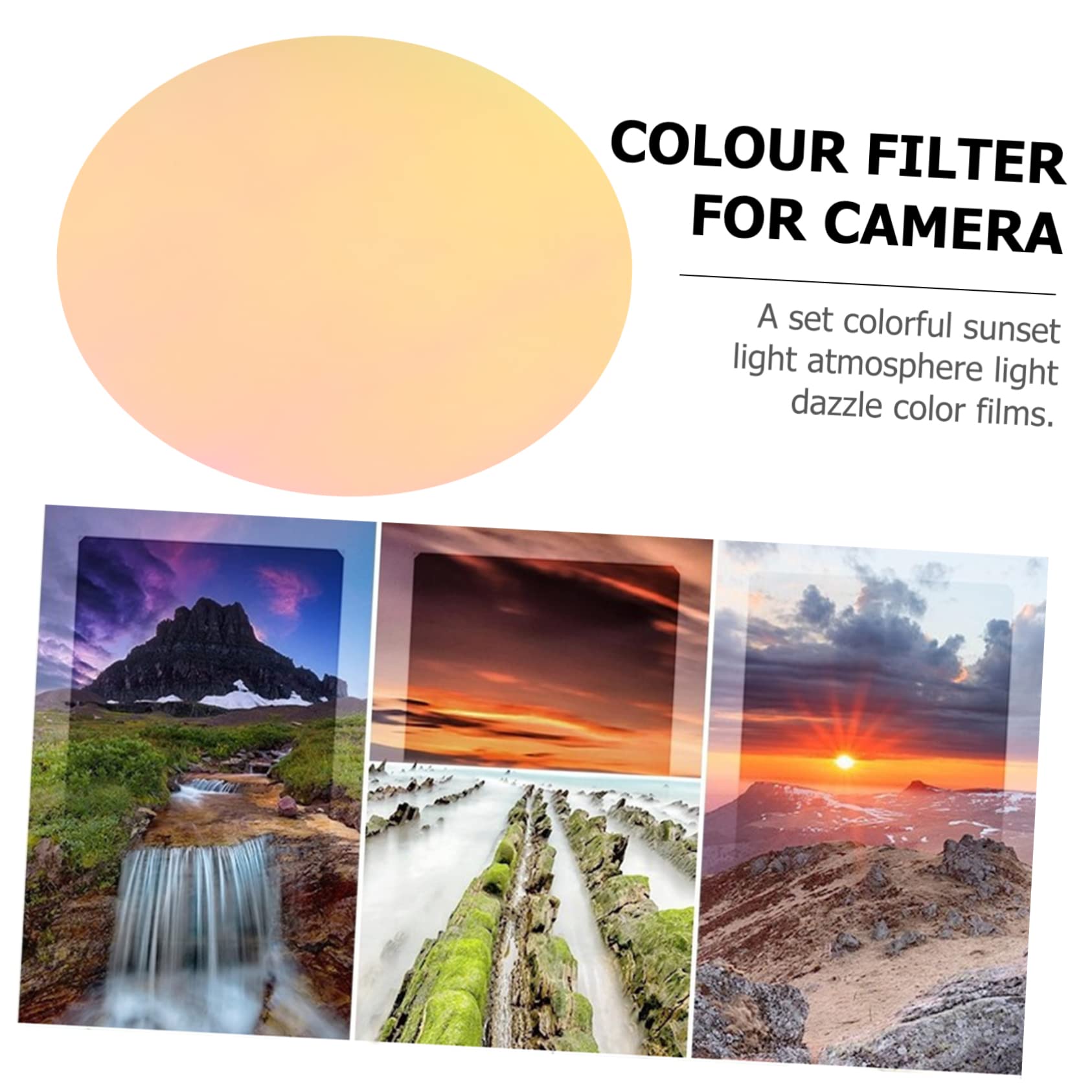 送料無料Gatuida 5pcs Sunset Film Clear Film Lighting Color Filter Camera Film Camera Filter Film for Camera Color Films Orange Decor Filters f並行輸入 Led Transparent Film Screen Gatuida 10pcs Sunset Film Color Change