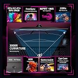 ZZA Monitor de 24,5 polegadas 3000R 120Hz tela PC Full HD 1080P, HDMI 2.0, VGA, monitores de computador compatível com suporte de parede 75 * 75 mm — imagem 3
