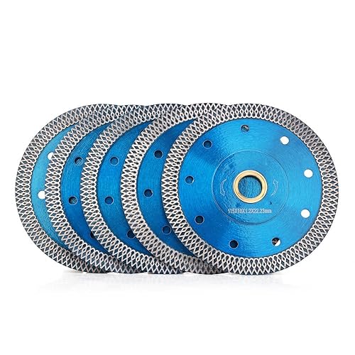 Miniatura 1 de Hoja de sierra de azulejos de 5 piezaslote de 4.5 pulgadas, hoja de diamante súper fina, hoja de corte de porcelana para azulejos de porcelana de
