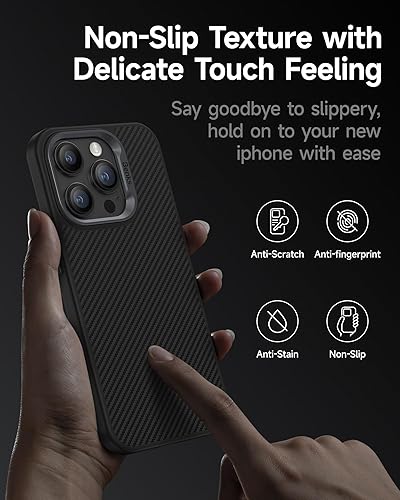Miniatura 3 de BENKS Funda para iPhone 15 Pro Max fabricada con fibra de aramida Kevlar 600D + banco de energía magnético MagClap StandGo de 10000 mAh