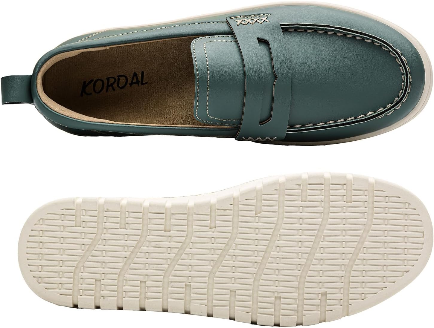 KORDAL Women's Comfortable Classic Penny Loafers Leather Sneakers Casual Slip On Dress Shoes Office Work Everyday Walking Flats Driving Shoes for Women - Image 9