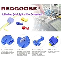 Vista 4 de 100 unidades de conectores de cable de empalme rápido sin soldadura, conector de cable eléctrico de cierre de clic calibre 12-10 (amarillo)