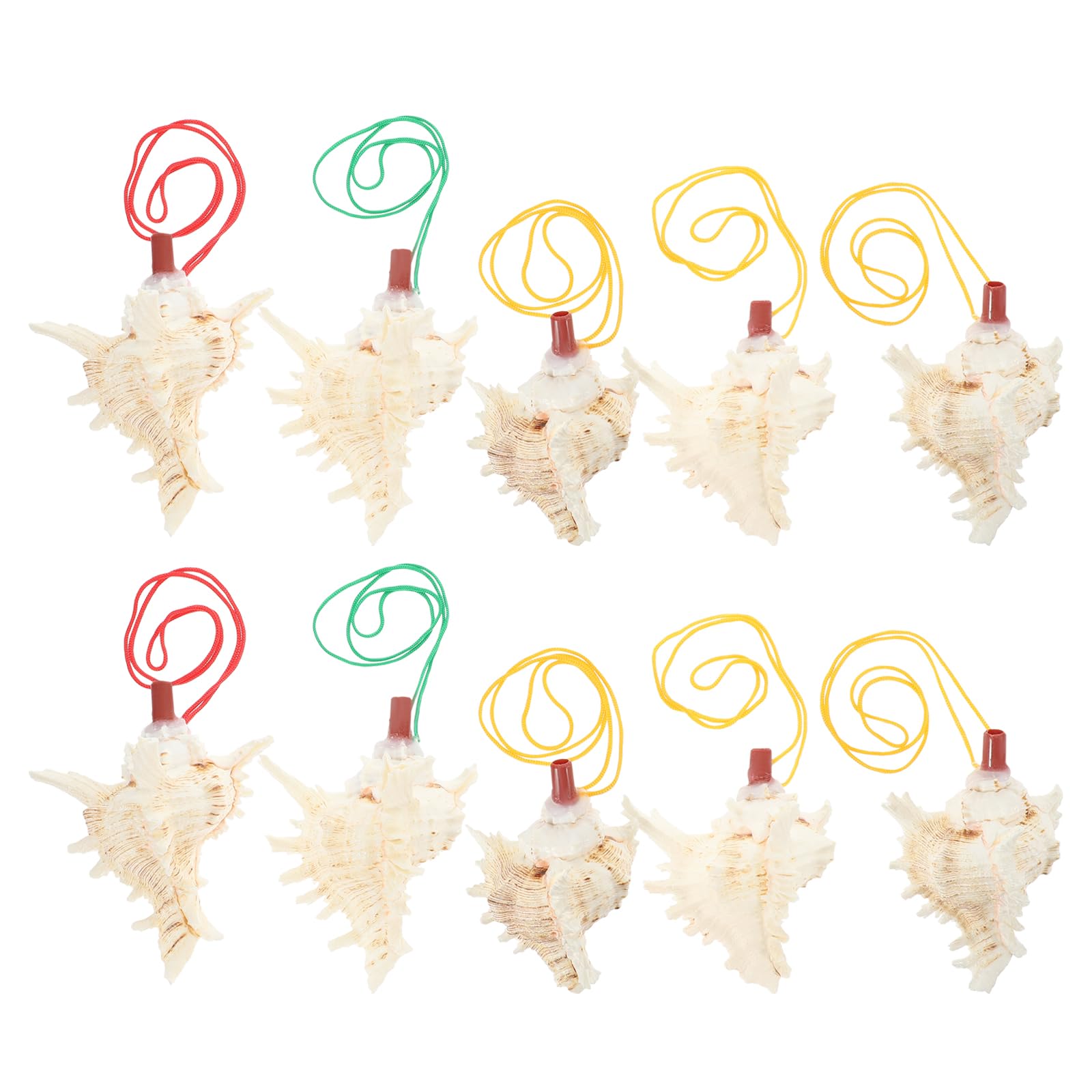 Silbato de Caracola de 10 Piezas Blanco para Niños Pequeños | Concha, Forma de Concha, Uso en Celebraciones y Ocasiones Obsequios, Diseño Creativo y Bordes Suaves