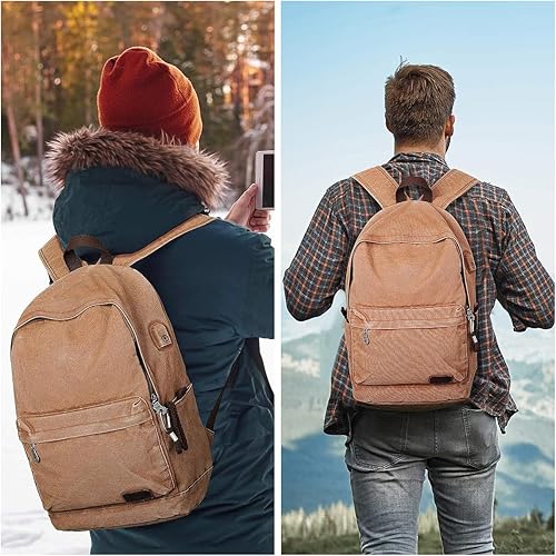 Miniatura 6 de Mochila de lona ligera para viajes, mochila para computadora portátil