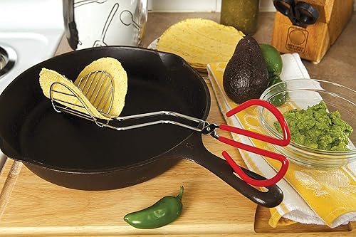 Miniatura 4 de Fox Run Marcas Molde de taco de acero cromado para freír, 4.5 "x 3.25" x 13" Soporte para taco