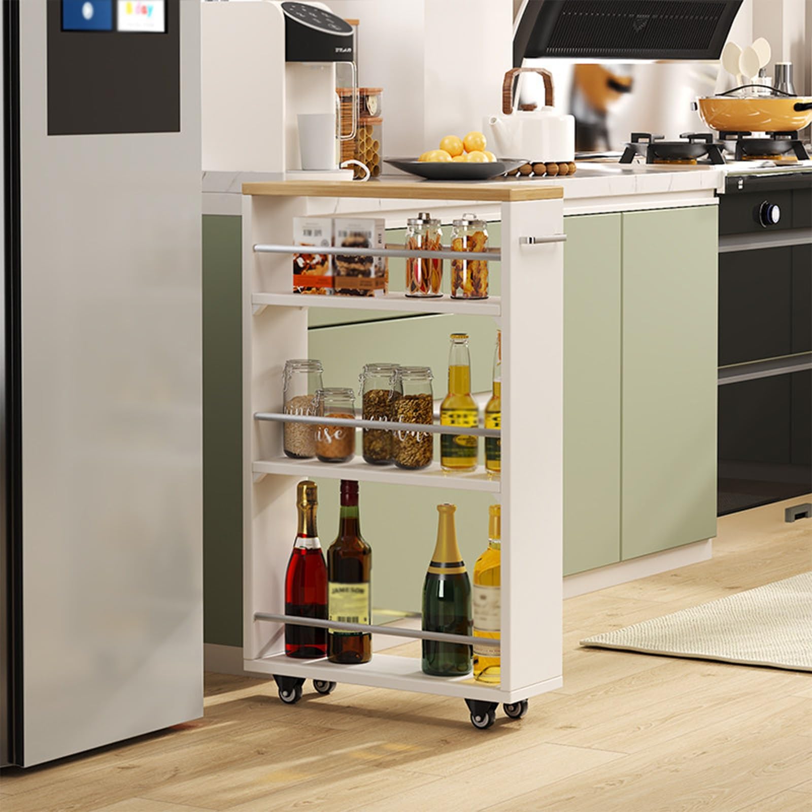 Chariot de cuisine à roulettes pour combler les espaces vides